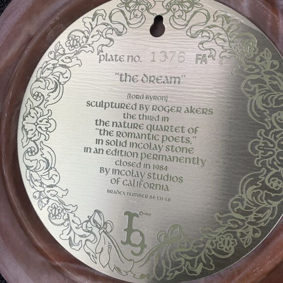 Vintage Incolay Studios Stone Plates The Romantic Poets Series Lot of 3 - Picture 12 of 16